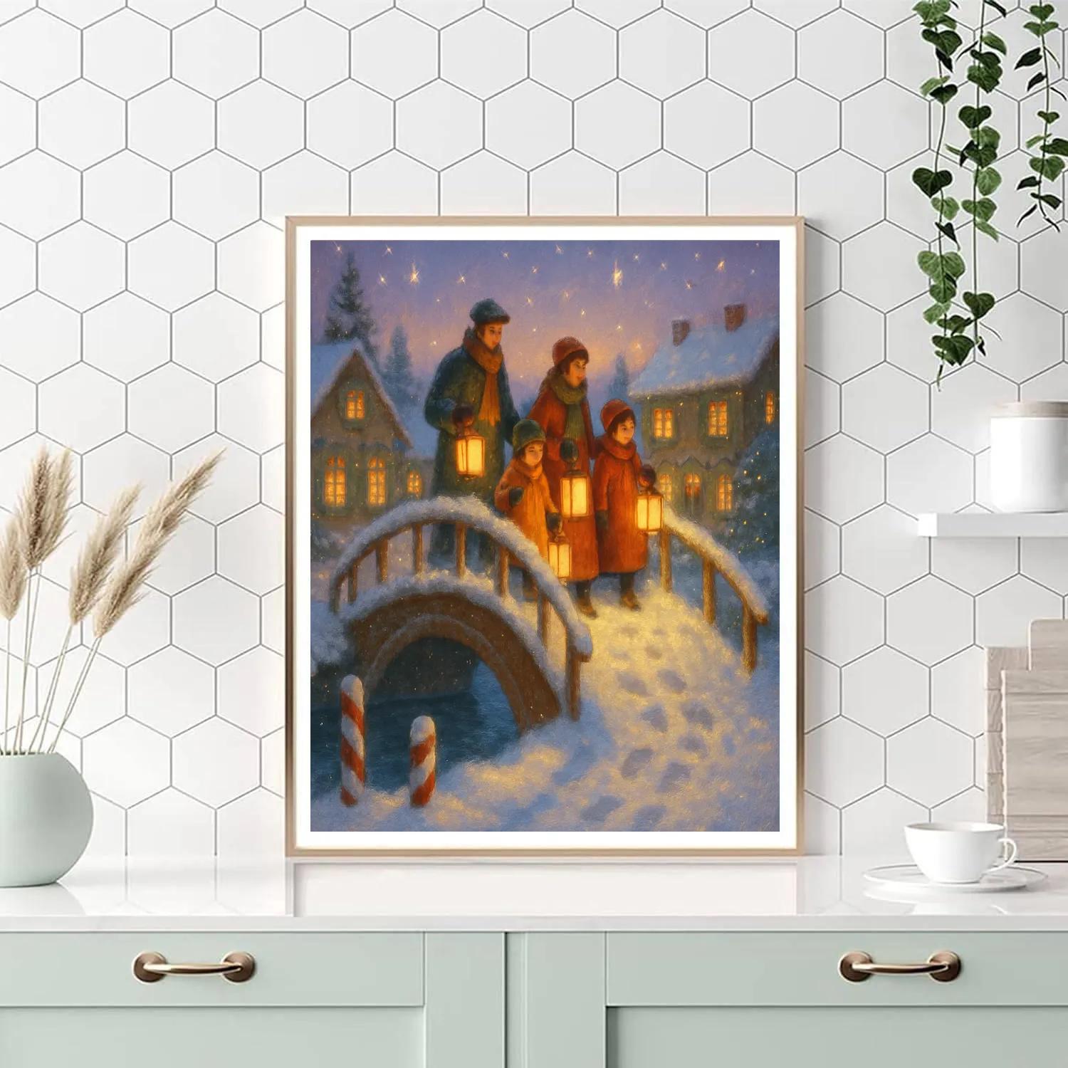 Lanterns Over The Gingerbread Bridge Paint by numbers art