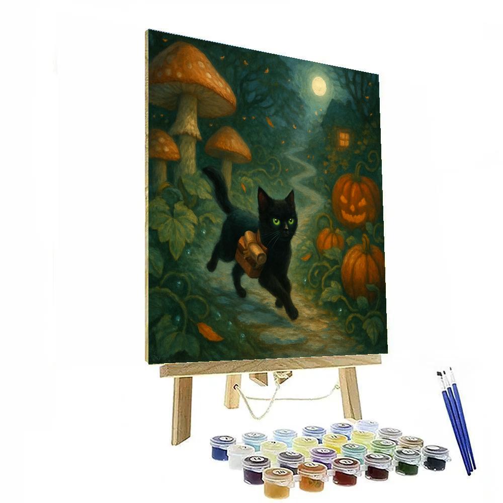 Moonlit Mushroom Mail Run paint by number