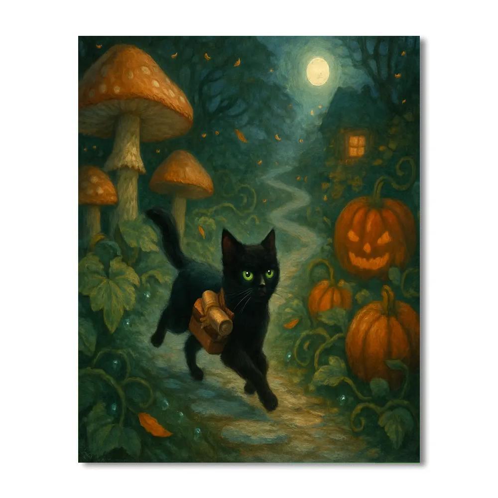 Moonlit Mushroom Mail Run paint by number