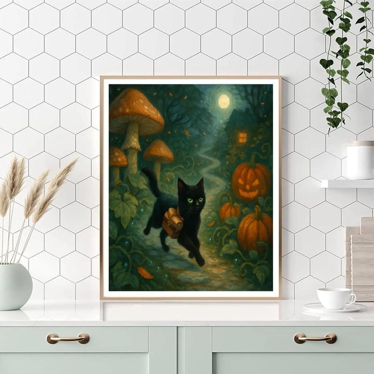 Moonlit Mushroom Mail Run paint by number