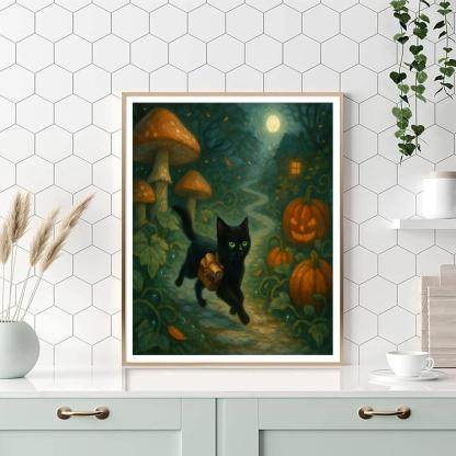 Moonlit Mushroom Mail Run paint by number