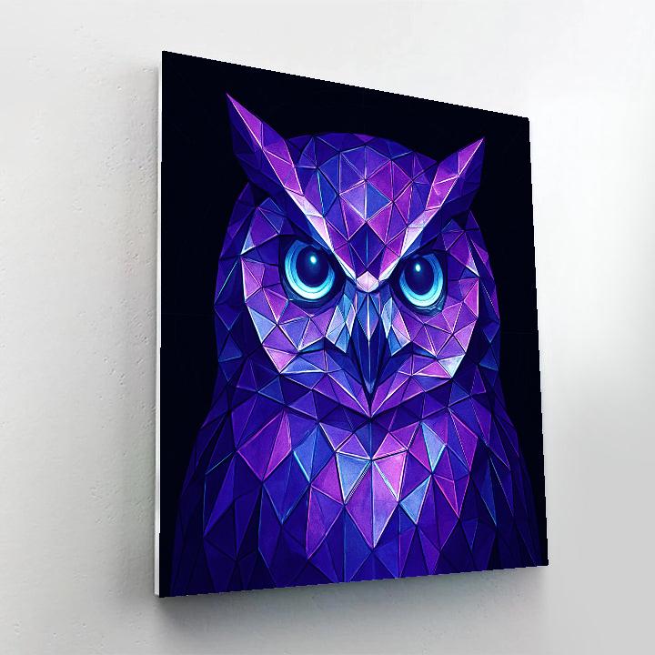 Chromatic Geode Owl Number painting