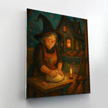 Witch Cottage Bread And Broomsticks DIY paint by numbers