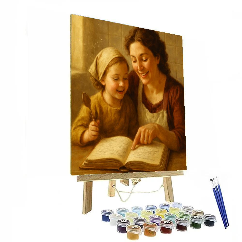 Mother And Child Sharing A Secret Recipe Journal painting number kit
