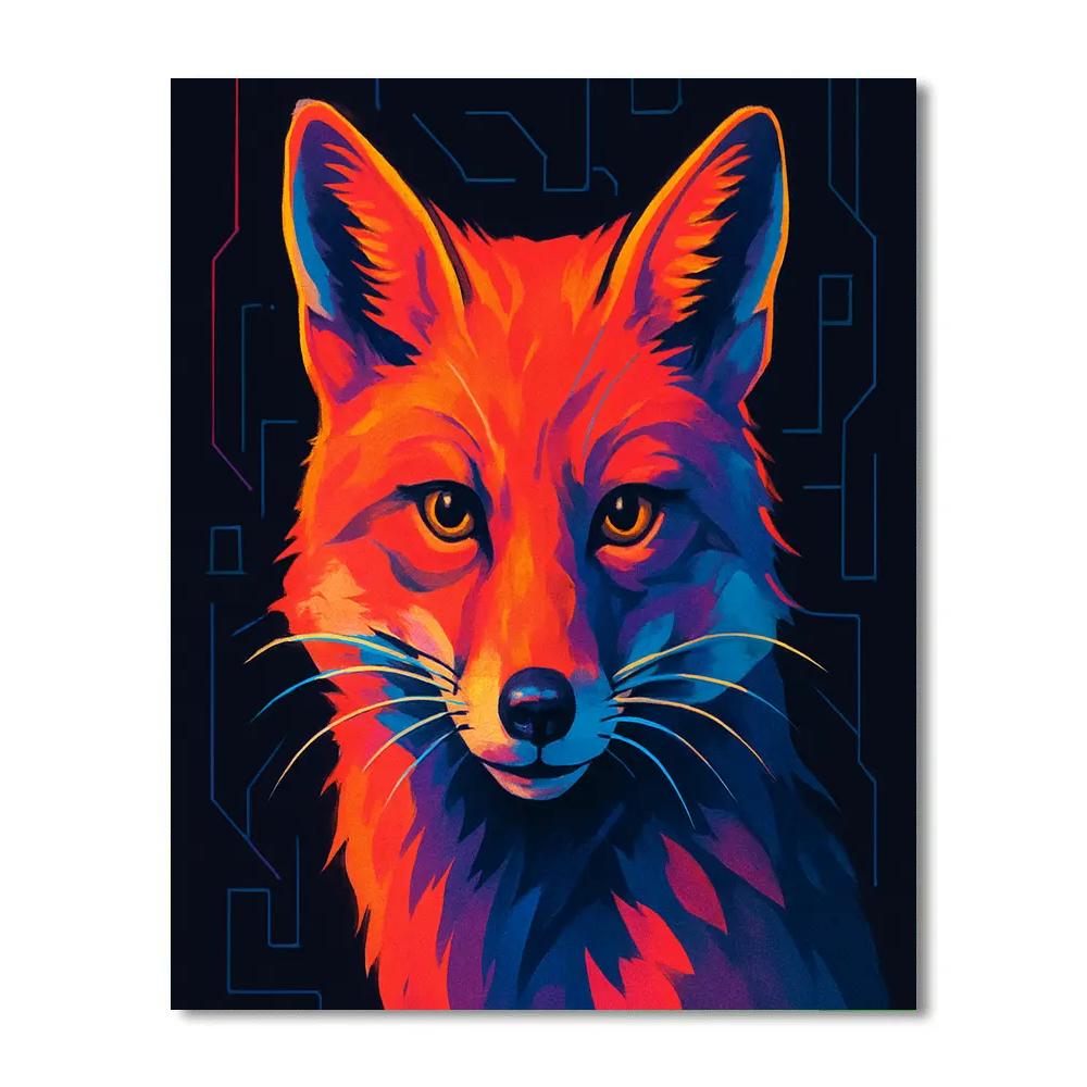 Sunset Circuit Fox DIY paint by numbers