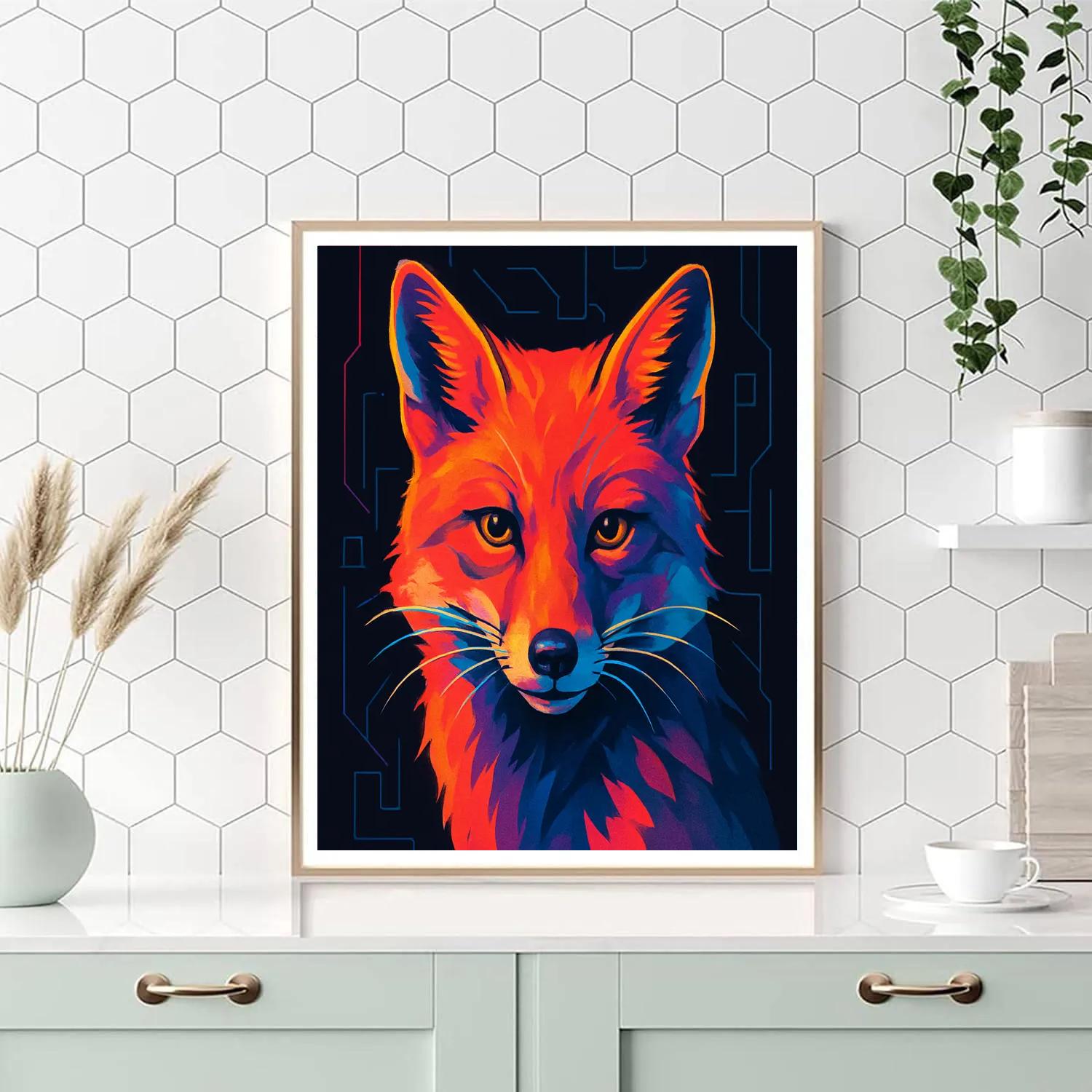 Sunset Circuit Fox DIY paint by numbers