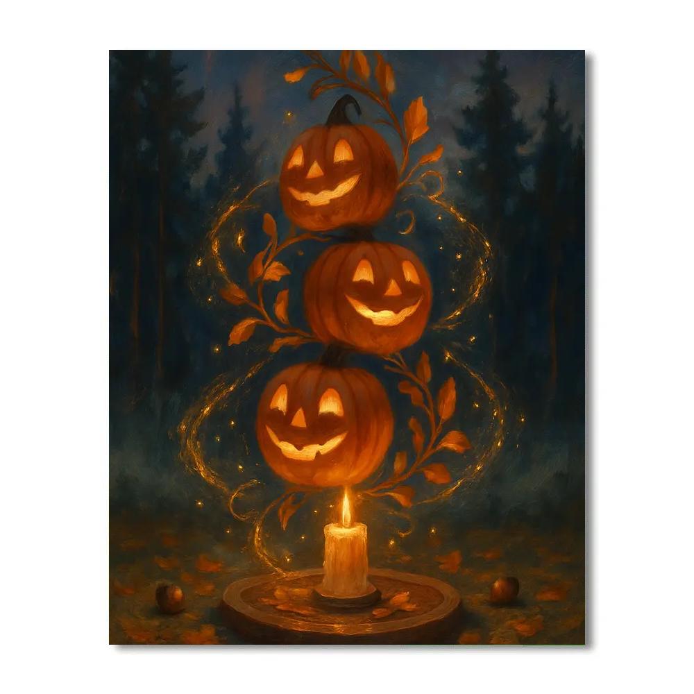 Jack O Lantern Carousel In The Clearing Paint by numbers art