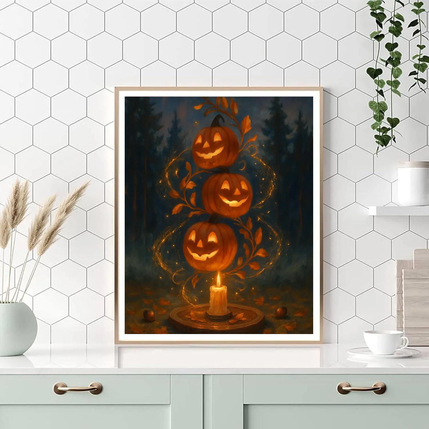 Jack O Lantern Carousel In The Clearing Paint by numbers art