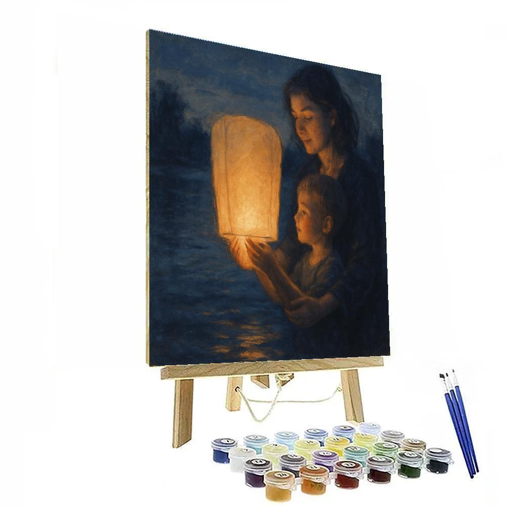 Mother And Child Floating Lantern Message paint by numbers