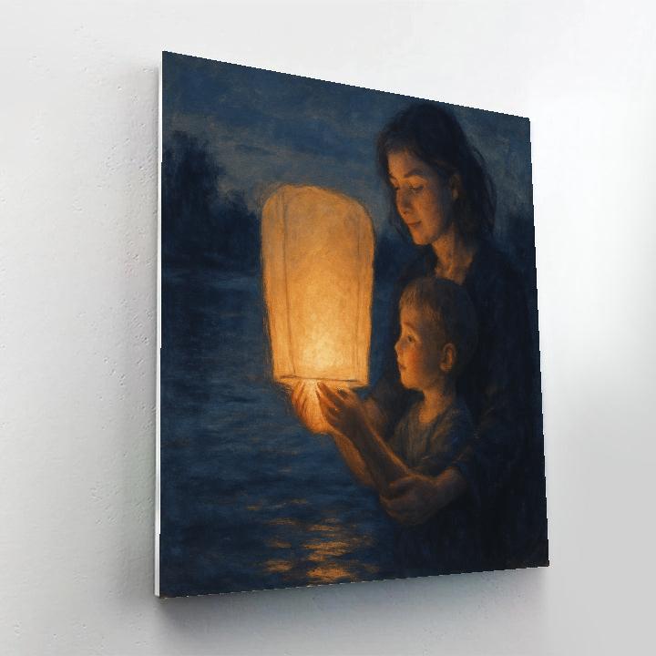 Mother And Child Floating Lantern Message paint by numbers