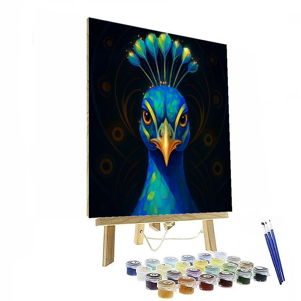 Radiant Crest Peacock painting number kit