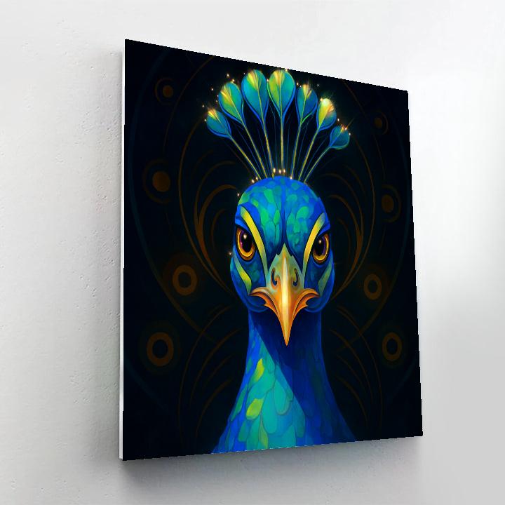 Radiant Crest Peacock painting number kit