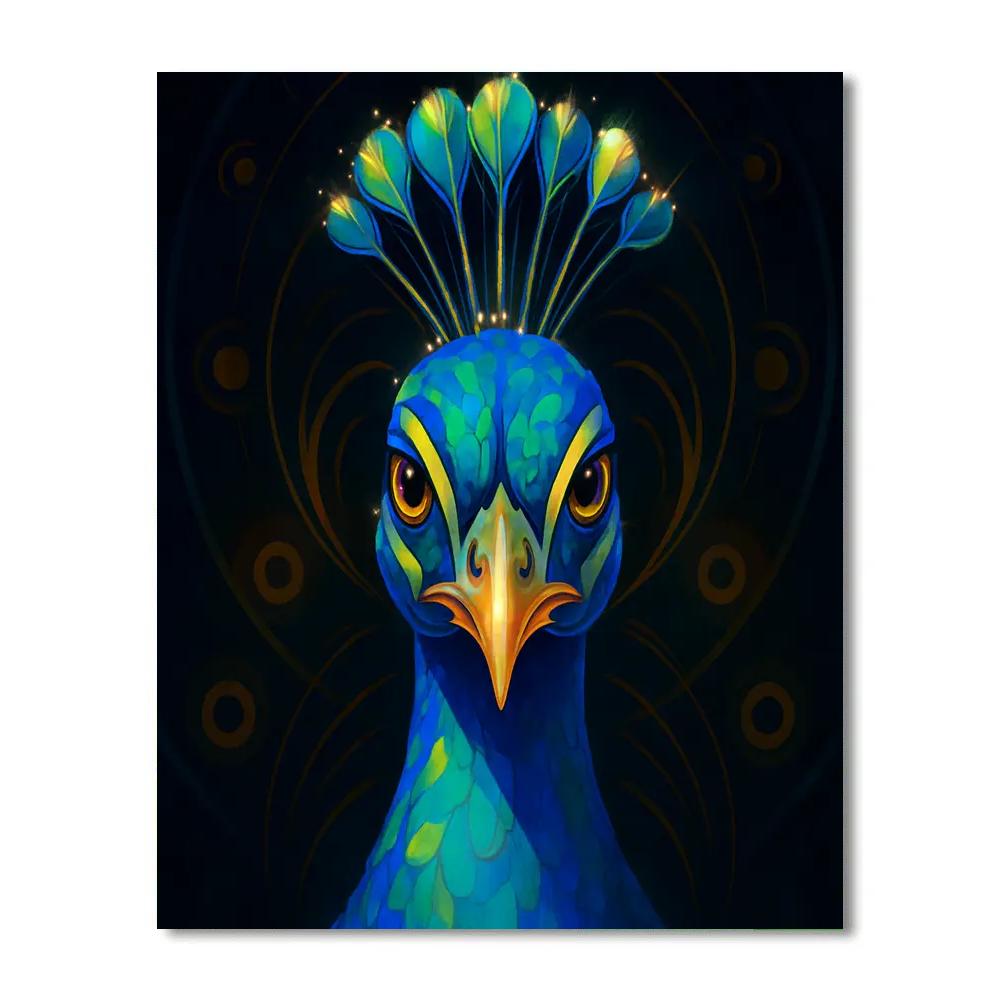 Radiant Crest Peacock painting number kit