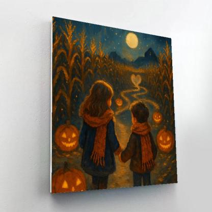Candlelit Corn Maze Whisper Path paint by color