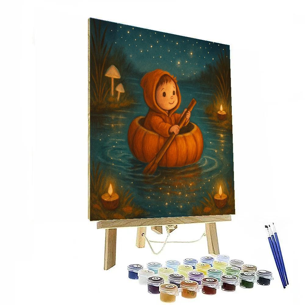 Pumpkin Boat On The Star Pond Numbered painting kits