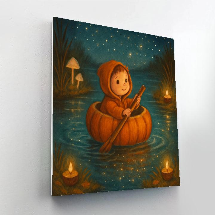 Pumpkin Boat On The Star Pond Numbered painting kits
