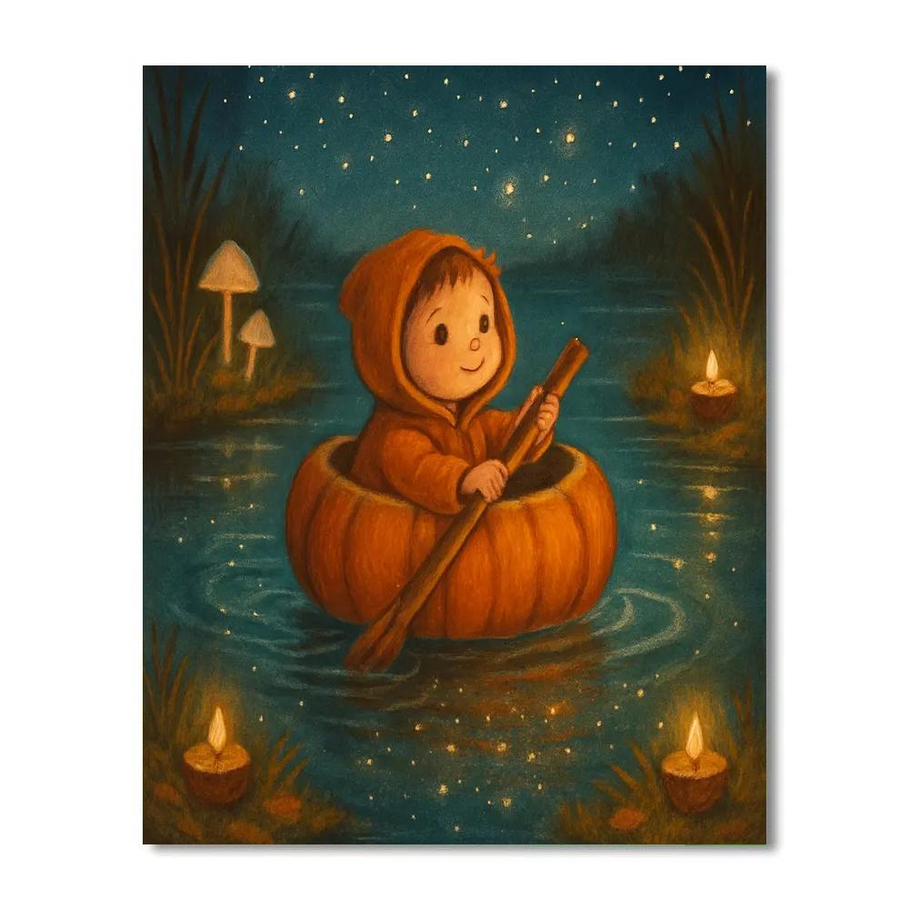 Pumpkin Boat On The Star Pond Numbered painting kits