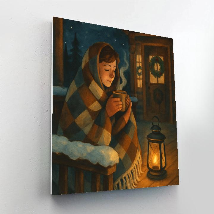 Starry Cabin Porch With Cocoa Steam DIY paint by numbers