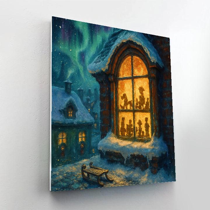 Northern Lights Over The Toymakers Loft paint by color