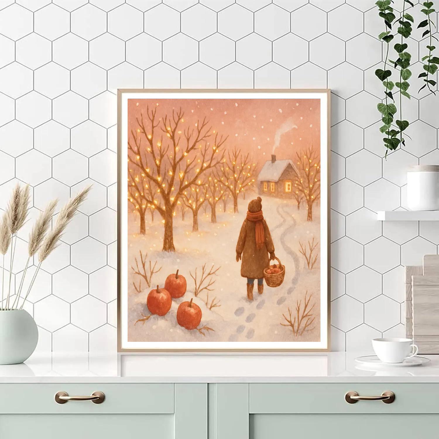 The Cinnamon Orchard Snowfall Paint by numbers kits