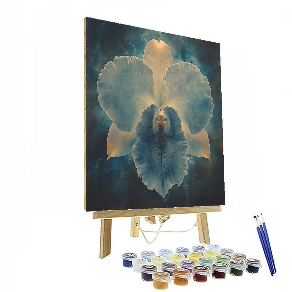 Michelangelo Inspired Nebula Orchid Spiral Number painting