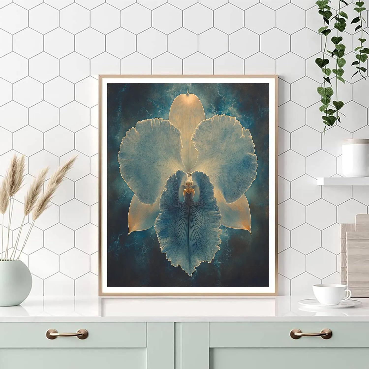 Michelangelo Inspired Nebula Orchid Spiral Number painting