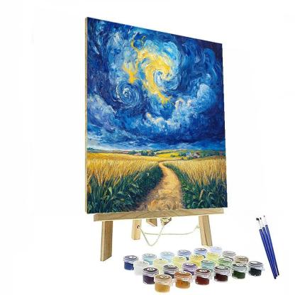 Vincent Van Gogh Inspired Storm Over Wheatfields Number painting