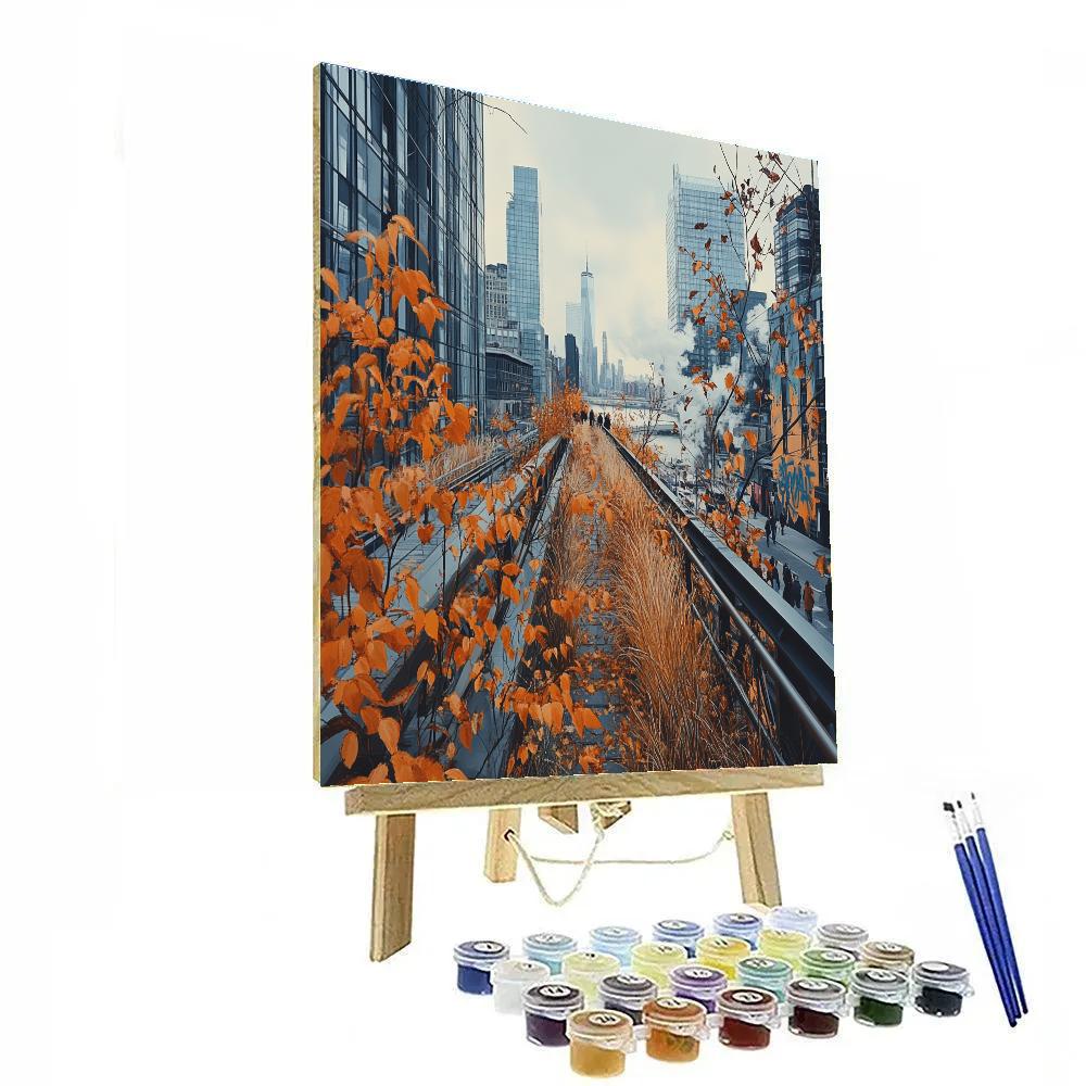 Steam And Glass At The High Line In Autumn New York City United States Number painting