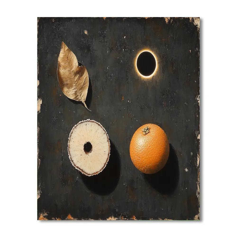 Caravaggio Inspired Citrus Eclipse Stillness Number painting