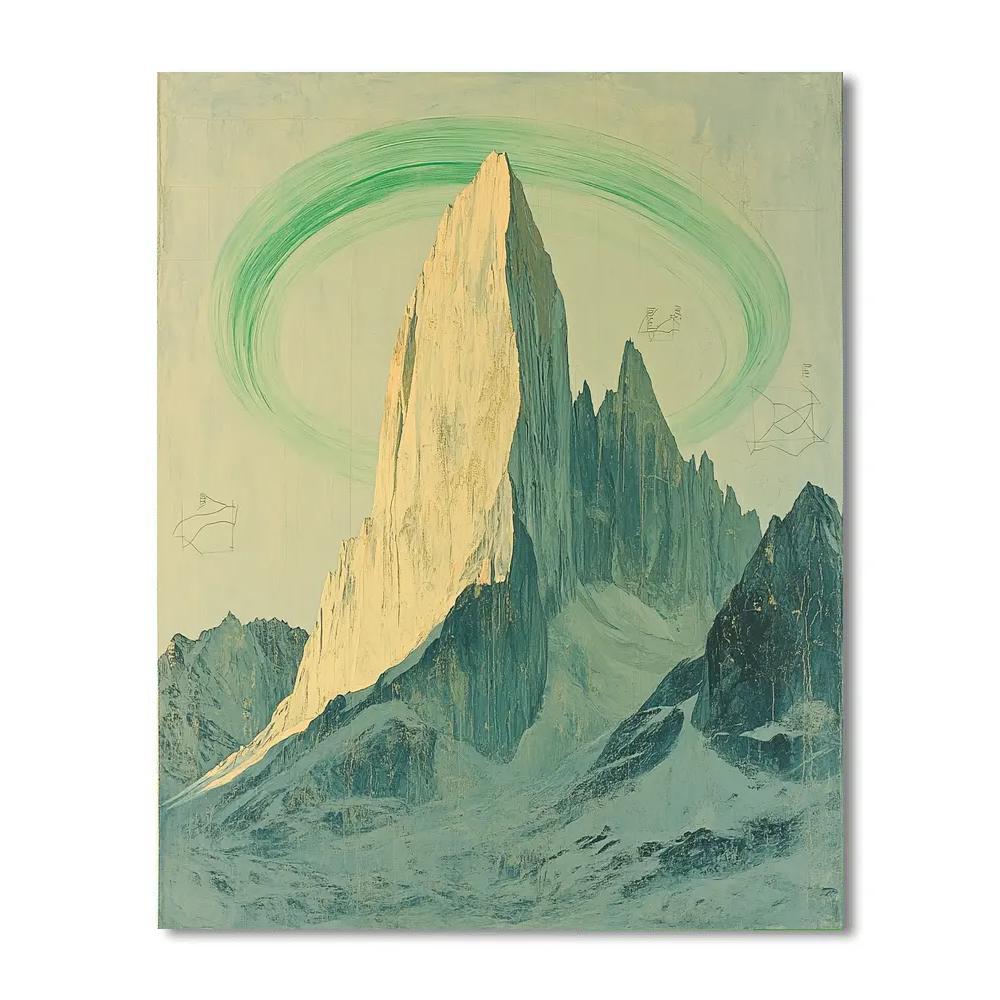 Michelangelo Inspired Aurora Strata Mountain Paint by numbers kits