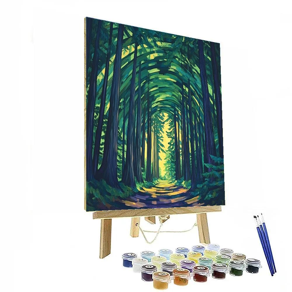 Emily Carr Inspired Cathedral Cedar Vortex Number painting