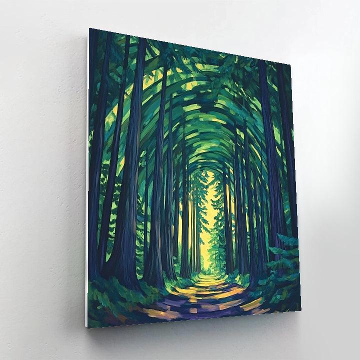 Emily Carr Inspired Cathedral Cedar Vortex Number painting