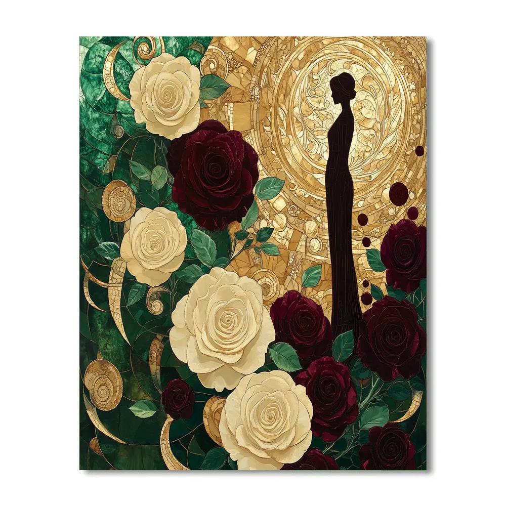 Gustav Klimt Inspired Golden Garden Of Roses Painting by numbers kit