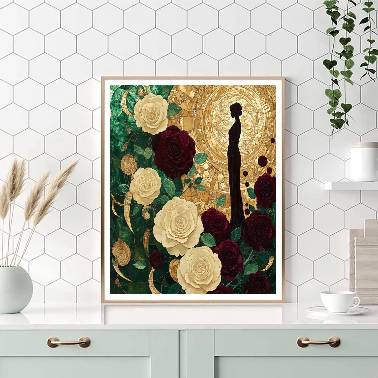 Gustav Klimt Inspired Golden Garden Of Roses Painting by numbers kit