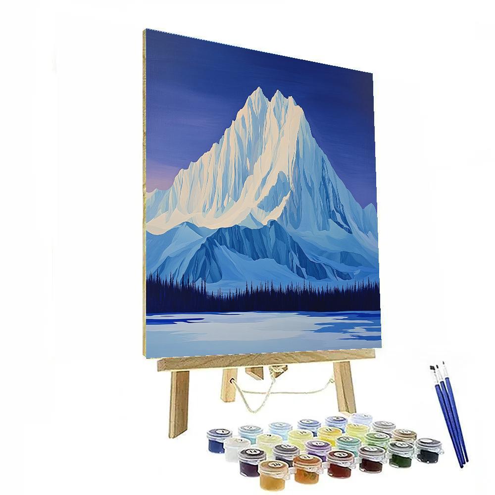 Lawren Harris Inspired Cathedral Ridge In Luminous Winter Silence painting number kit