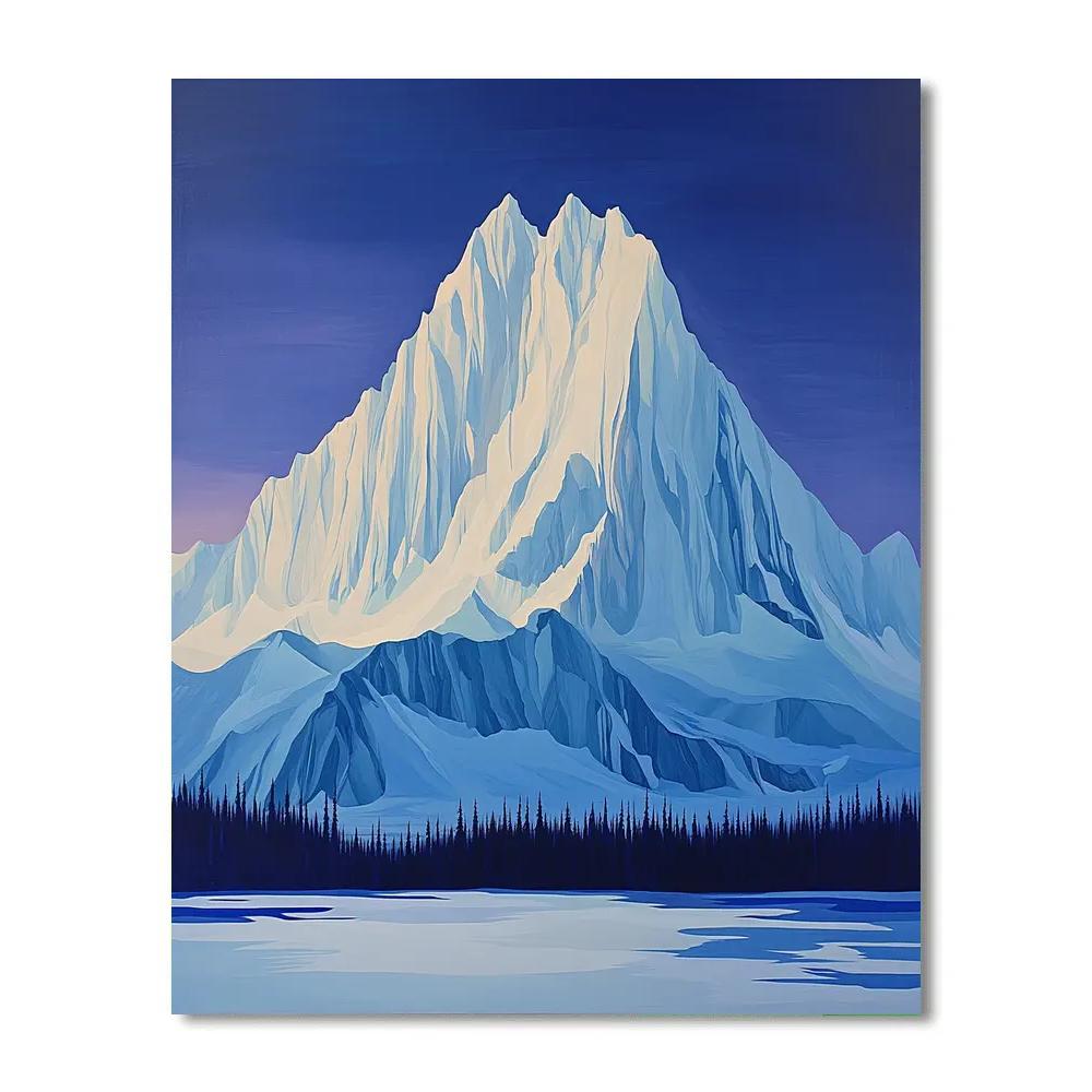 Lawren Harris Inspired Cathedral Ridge In Luminous Winter Silence painting number kit