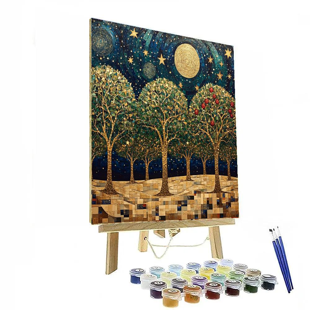 Gustav Klimt Inspired Auric Constellation Orchard DIY paint by numbers