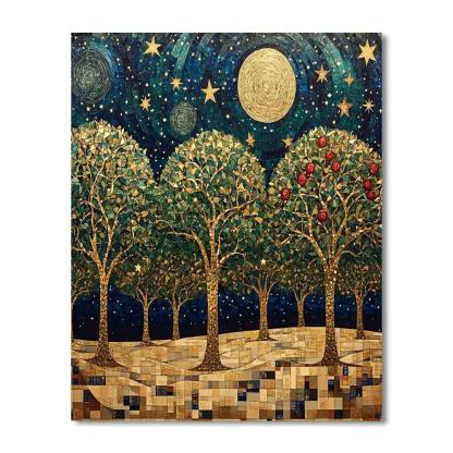 Gustav Klimt Inspired Auric Constellation Orchard DIY paint by numbers