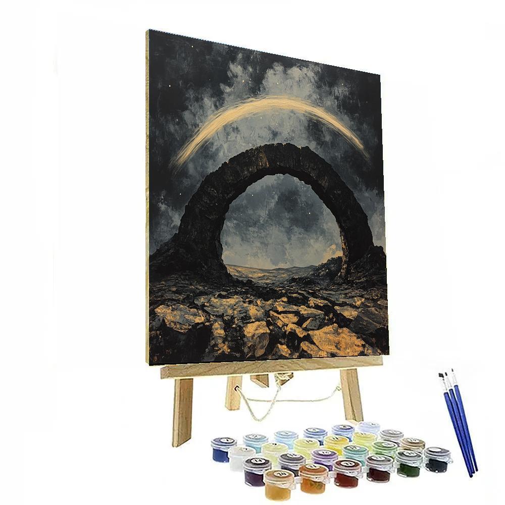 Francisco Goya Inspired Basalt Arch Beneath A Meteor Shower Numbered painting kits