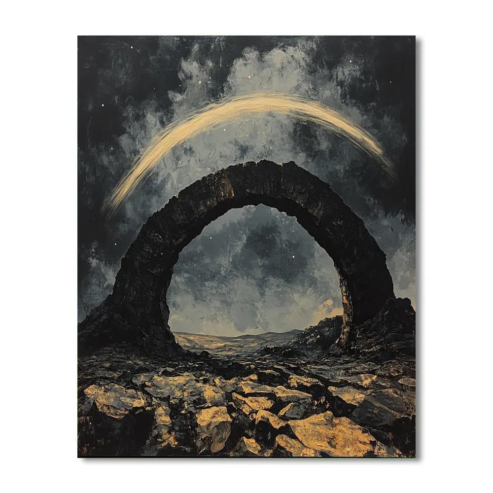 Francisco Goya Inspired Basalt Arch Beneath A Meteor Shower Numbered painting kits