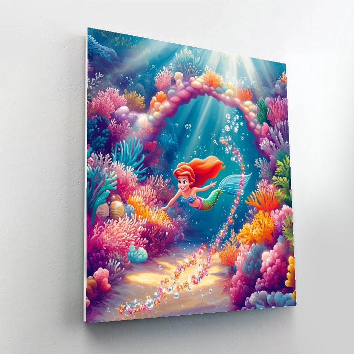Ariel Bubble Reef Treasure Trail paint by numbers
