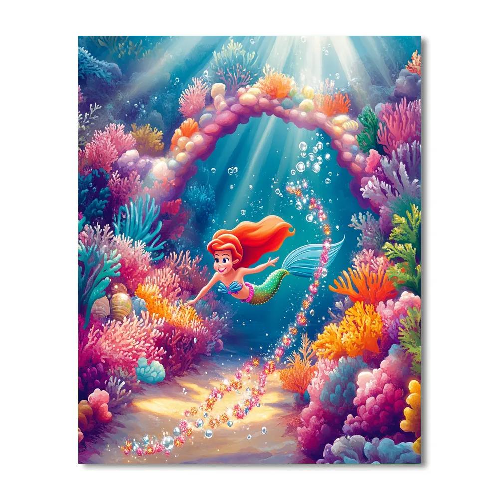 Ariel Bubble Reef Treasure Trail paint by numbers