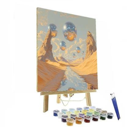 Salvador Dali Inspired Desert Of Floating Planets Paint by numbers art