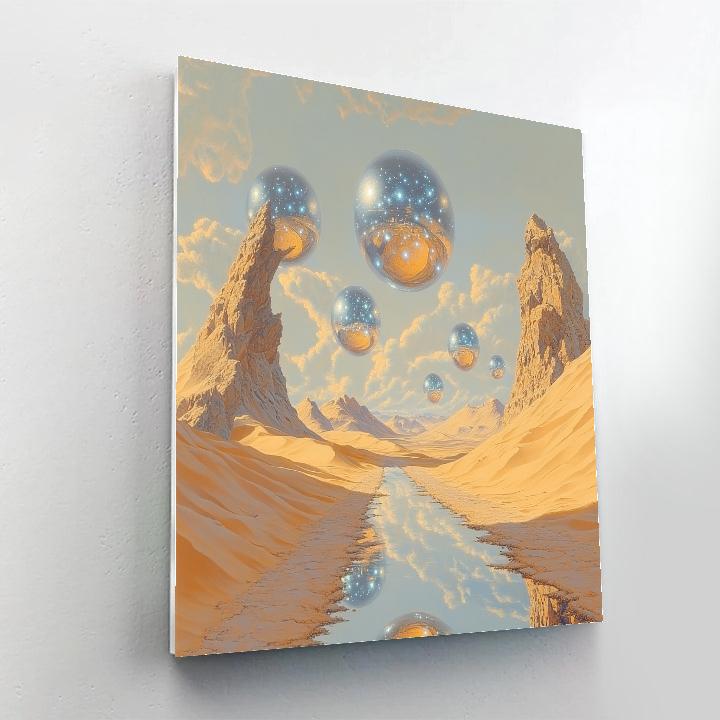 Salvador Dali Inspired Desert Of Floating Planets Paint by numbers art