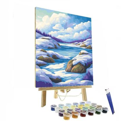 Franklin Carmichael Inspired Amethyst Snow Shadows Over Granite Ridge Number painting