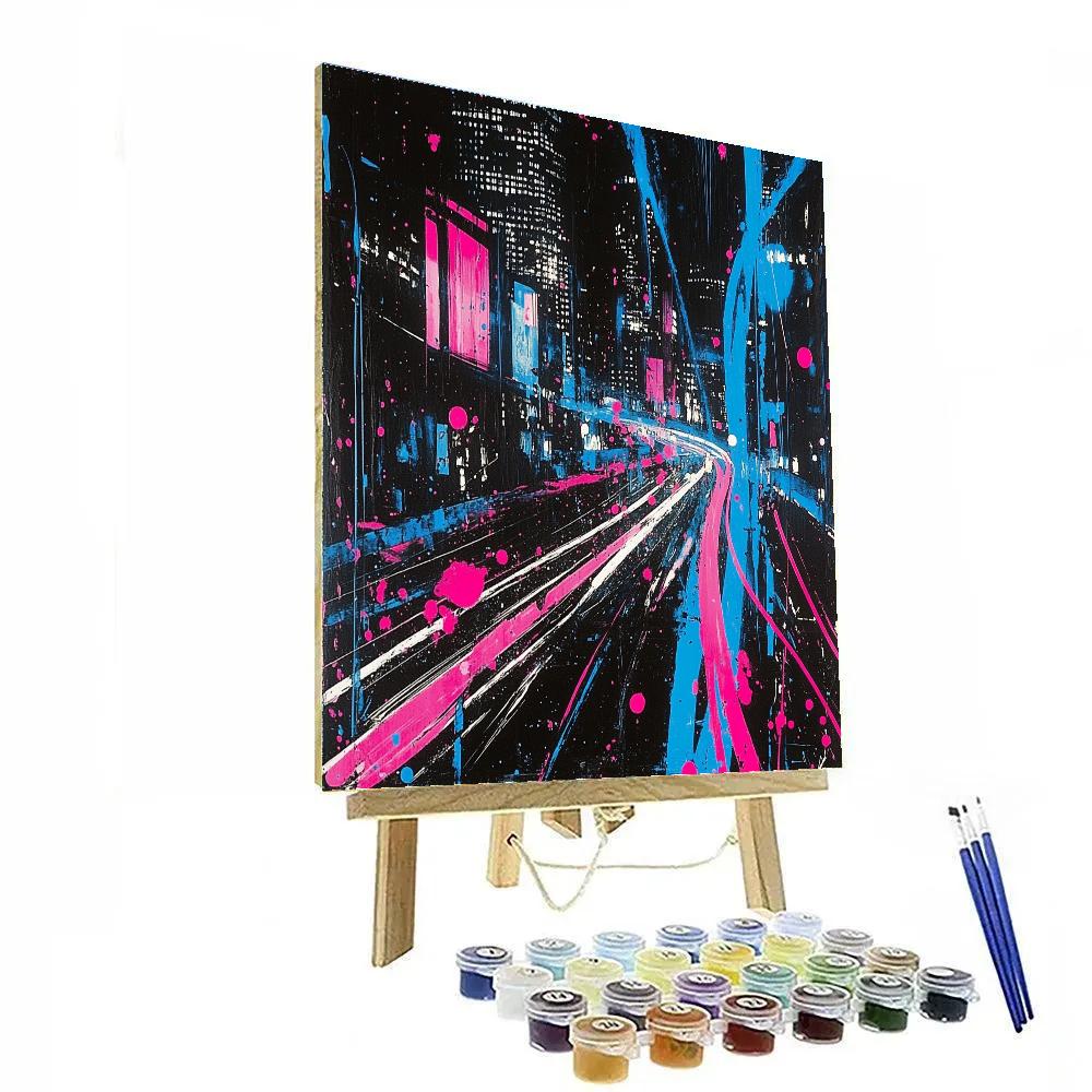 Jackson Pollock Inspired Citylights At Midnight Paint by numbers kits