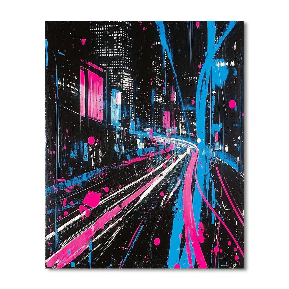 Jackson Pollock Inspired Citylights At Midnight Paint by numbers kits