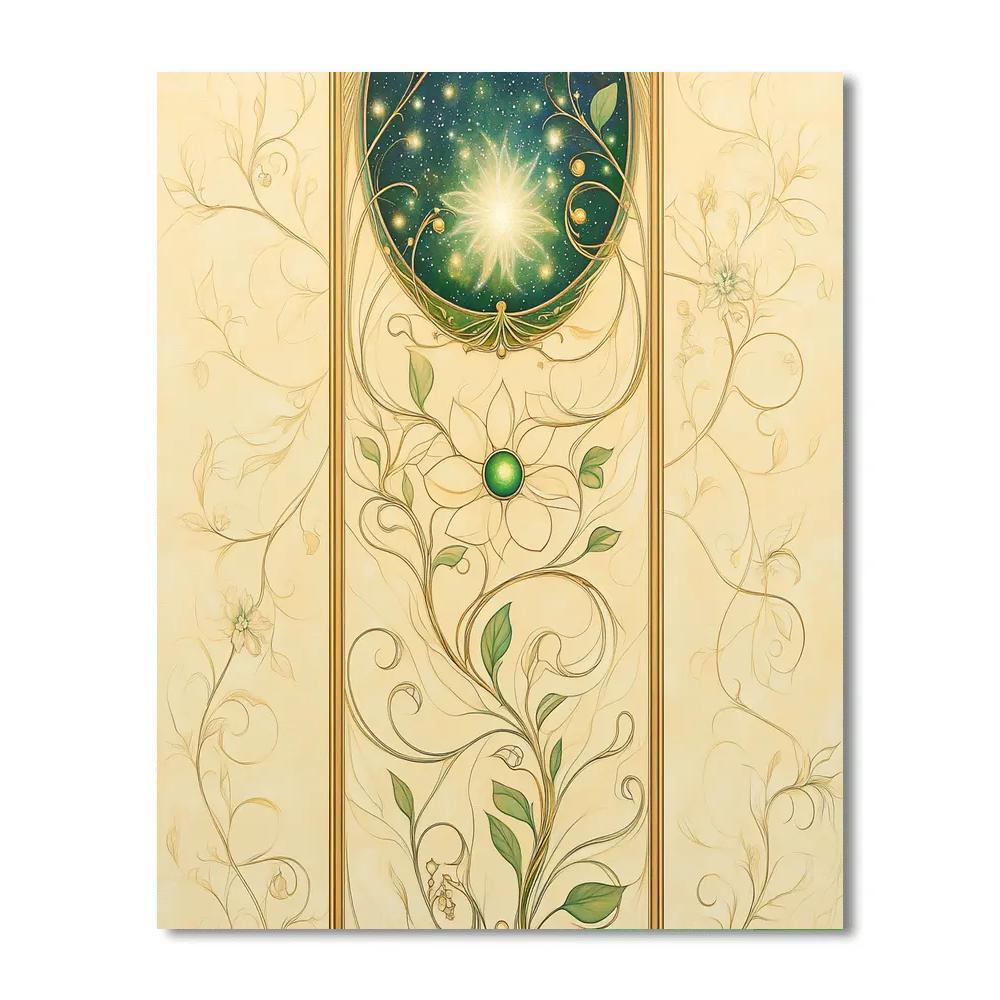 Alphonse Mucha Inspired Celestial Vernal Arabesque paint by numbers