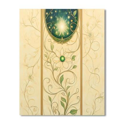 Alphonse Mucha Inspired Celestial Vernal Arabesque paint by numbers