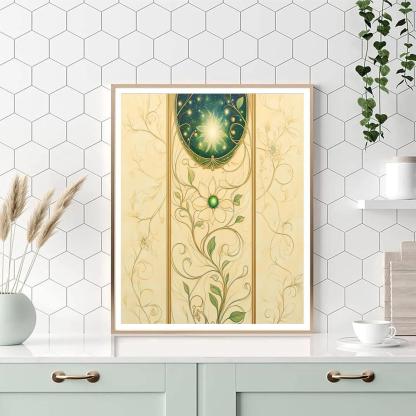 Alphonse Mucha Inspired Celestial Vernal Arabesque paint by numbers